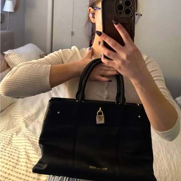 Michael Kors Black Crossbody Bag with Gold Hardware - Picture 4 of 5